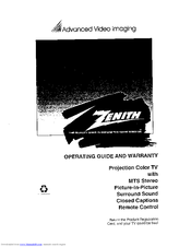 Zenith PV4661LK  and warranty Operating Manual And Warranty