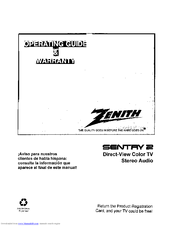 Zenith SENTRY 2 SMS2053S Operating Manual & Warranty