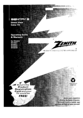 Zenith SENTRY 2 SY2549 Operating Manual & Warranty