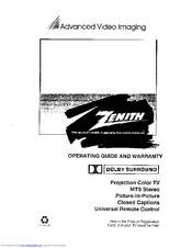 Zenith PV5268RK Operating Manual And Warranty