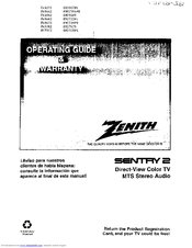 Zenith SENTRY 2 SM2726EW Operating Manual & Warranty