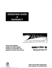 Zenith SENTRY 2 SM0953X Operating Manual & Warranty