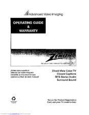 Zenith SM3587BT Operating Manual & Warranty