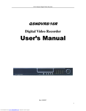Q-See QSNDVR8/16R and User's Manual And Installation