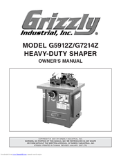 Grizzly G5912Z Owner's Manual