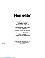 Homelite HG5022P Series Replacement Parts List Manual