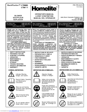 Homelite BackPacker UT08111 Operator's Manual