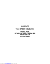 Homelite YARD BROOM II UT08512 Repair Sheet