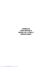 Homelite YARD BROOM II UT08514 Repair Sheet