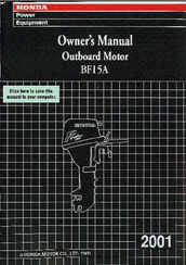 Honda Outboard Motor BF15A Owner's Manual