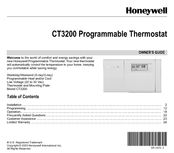 Honeywell CT3200 series Owner's Manual