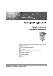 Ricoh FAX Option Type 3030 Operating Instructions Manual