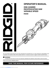 RIDGID R3030 Operator's Manual