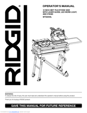 Ridgid WTS2000L Operator's Manual