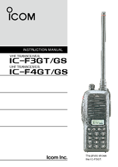ICOM IC-F4GT Instruction Manual