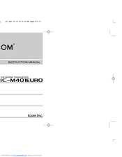 ICOM IC-M401EURO Instruction Manual