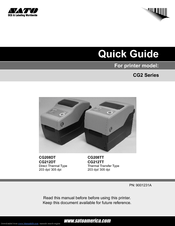 SATO CG2 Series Quick Manual