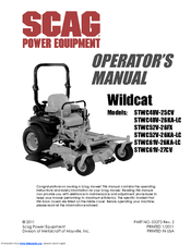 Scag Power Equipment Wildcat STWC48V-25CV Operator's Manual