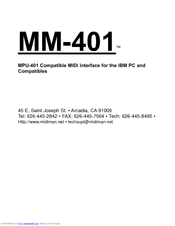M-Audio MM-401 Manual