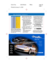 Mazda 2002 MIATA Quick Tips