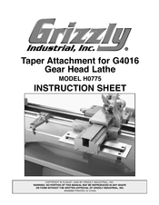 Grizzly H0775 Instruction Sheet