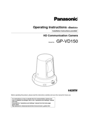 panasonic GP-VD150 Operating Instructions Manual
