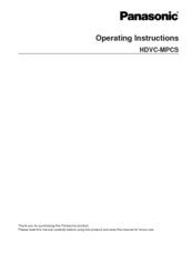 Panasonic HDVC-MPCS Operating Instructions Manual