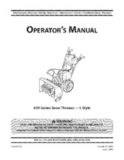 MTD 600-Series L Style Operator's Manual