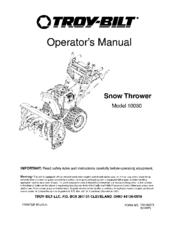 Troy-Bilt 10030 Operator's Manual