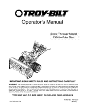 Troy-Bilt 13045 Polar Blast Operator's Manual