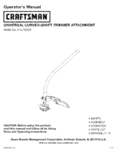 Craftsman 316.792520 Operator's Manual