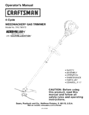 Craftsman WEEDWACKER Incredi-Pull 316.796170 Operator's Manual