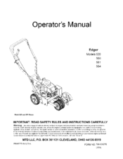 MTD 554 Operator's Manual