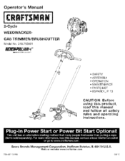 Craftsman WEEDWACKER Incredi-Pull 316.795861 Operator's Manual