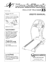 NORDICTRACK Incline Trainer NTK1494.1 User Manual