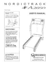 NORDICTRACK A2050 Treadmill User Manual