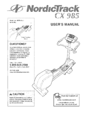 NORDICTRACK CX 985 NTE1192.1 User Manual