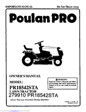 Poulan Pro 279910 PR18542STA Owner's Manual