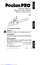Poulan Pro 222 Instruction Manual