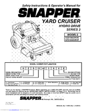 SNAPPER HZS15423KVE SERIES 3 Safety Instructions & Operator's Manual