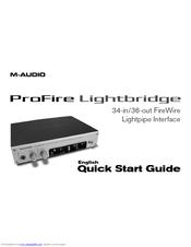 M-Audio ProFire Lightbridge Quick Start Manual