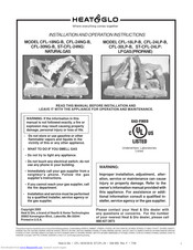 Heat & Glo ST-CFL-24NG Installation And Operation Instructions Manual
