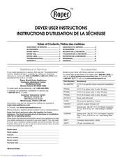 ROPER RED4400VQ0 User Instructions