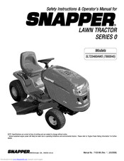 SNAPPER SLT23460AWS SERIES 0 Safety Instructions & Operator's Manual