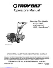 Troy-Bilt 634F--Bronco Operator's Manual