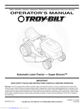Troy-Bilt Super Bronco Operator's Manual