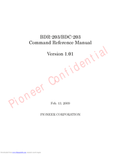 Pioneer BDC-203 Command Reference Manual