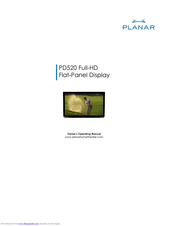 Planar PD520 Owner's Operating Manual