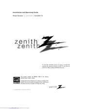 Zenith Z42PQ20 Installation And Operating Manual