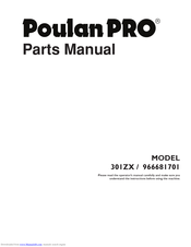 Poulan Pro 301ZX Parts Manual